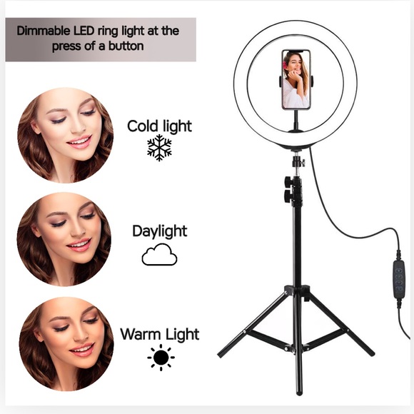 🖤12-Inch LED Ring Light With Tripod, Bluetooth
Remote & Accessories (9 pi… - Picture 3 of 9